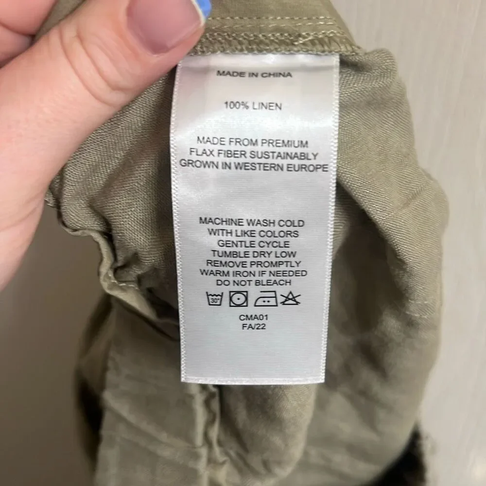 ✨Quince 100% European Linen Washed Olive Sz Small Pants✨